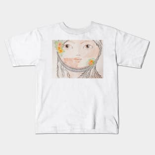 Mandala - Portrait Gentle Girl Kids T-Shirt